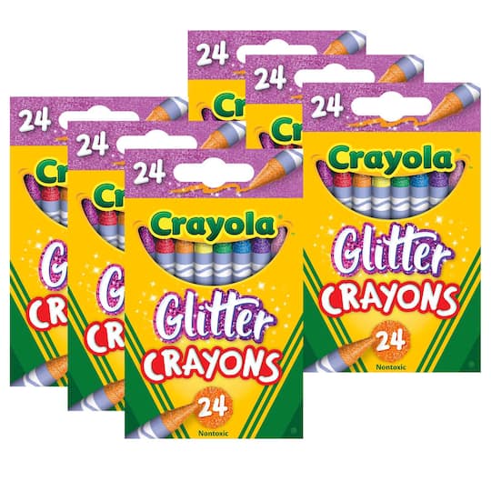 6 Packs: 24 ct. (144) Crayola&#xAE; Glitter Crayons